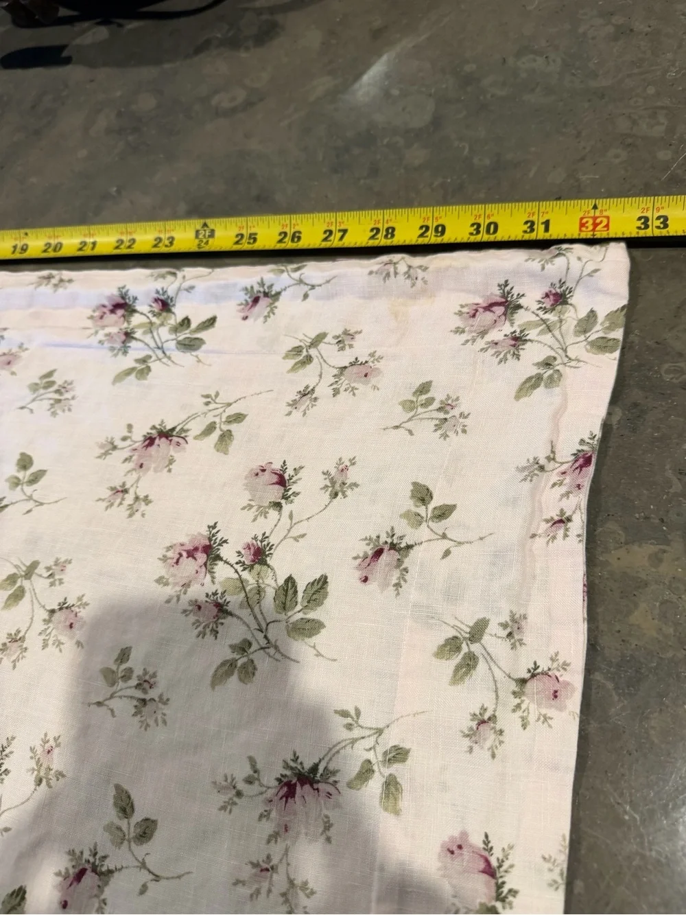 Vintage Bella Notte linen light rose/pale pink PAIR OF STANDARD SHAMS 2” flange